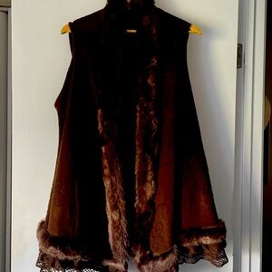 Brown Vest/Cape with fur accents.